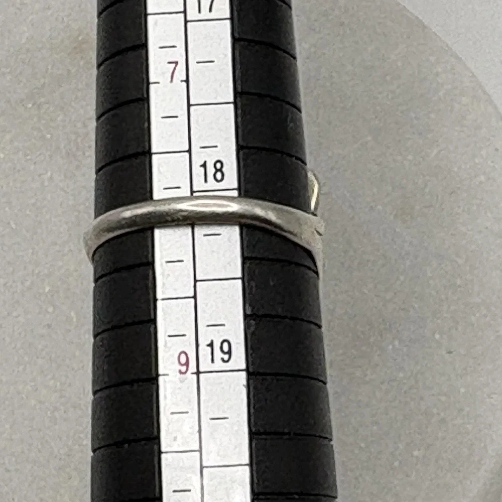 Vintage Navajo Southwest Sterling Silver Onyx Ring 8 Turqoise Knuckle Estate